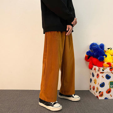 Autumn Corduroy Pants Men's Fashion Retro Casual Wide-leg Pants Men Streetwear Wild Loose Hip-hop Straight Trousers Mens M-5XL aidase-shop